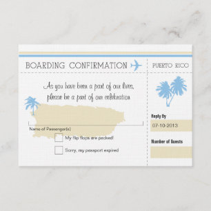 Carte d'embarquement RSVP à Porto Rico