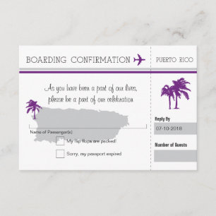 Carte d'embarquement RSVP à Porto Rico