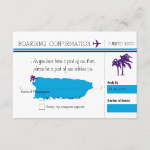 Carte d'embarquement RSVP à Porto Rico