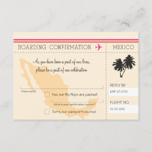 Carte d'embarquement RSVP au Mexique