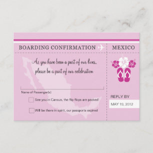 Carte d'embarquement RSVP au MEXIQUE