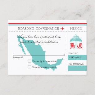 Carte d'embarquement RSVP au Mexique