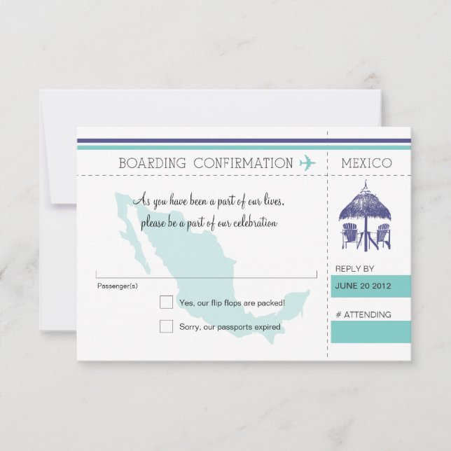 Carte d'embarquement RSVP au Mexique (Devant)