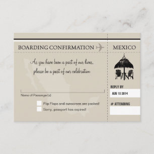 Carte d'embarquement RSVP au MEXIQUE