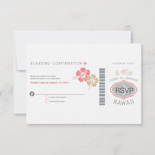 Carte d'embarquement RSVP Mariage (Devant)