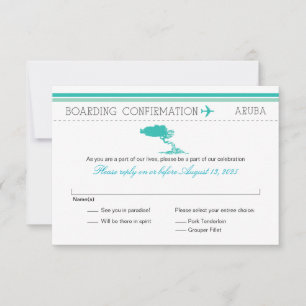 Carte d'embarquement RSVP pour Aruba