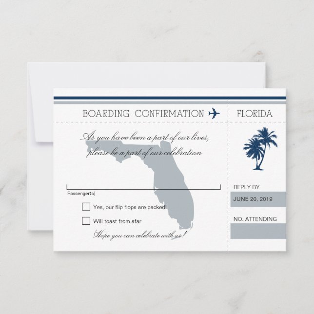 Carte d'embarquement RSVP pour Florida Blue and Gr (Devant)