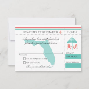 Carte d'embarquement RSVP pour Florida Mint et Cor