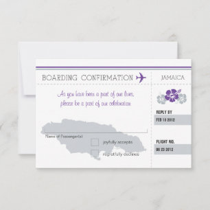 Carte d'embarquement RSVP POUR LA JAMAÏQUE