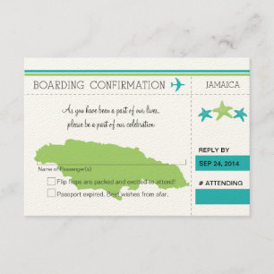 Carte d'embarquement RSVP pour la JAMAÏQUE