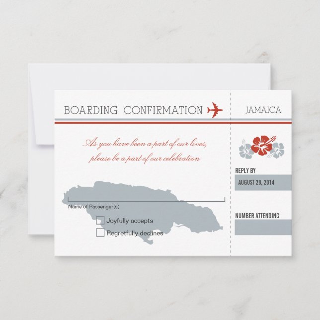 Carte d'embarquement RSVP pour la JAMAÏQUE (Devant)
