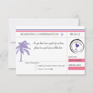 Carte d'embarquement RSVP POUR LA THAÏLANDE