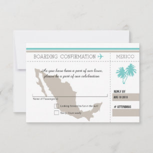 Carte d'embarquement RSVP POUR LE MEXIQUE