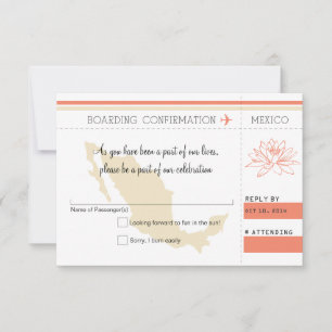 Carte d'embarquement RSVP POUR LE MEXIQUE