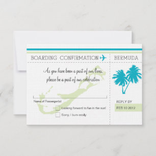 Carte d'embarquement RSVP pour les BERMUDES