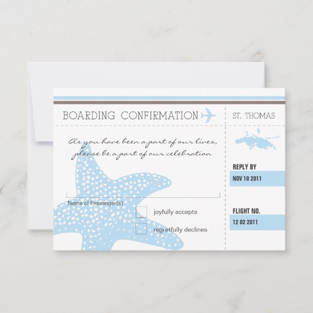 Carte d'embarquement RSVP pour ST. THOMAS (Devant)