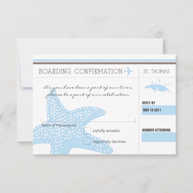 Carte d'embarquement RSVP pour ST. THOMAS (Devant)