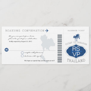 Carte d'embarquement RSVP pour Thaïlande Faire-par