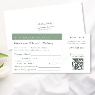 Carte d'embarquement Sage Qr Code Mariage Destinat