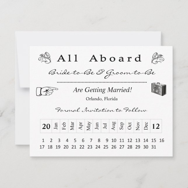 Carte d'embarquement Save the Date (Devant)