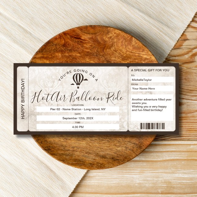 Carte d'embarquement surprise Billetterie Balloon  (Créateur téléchargé)