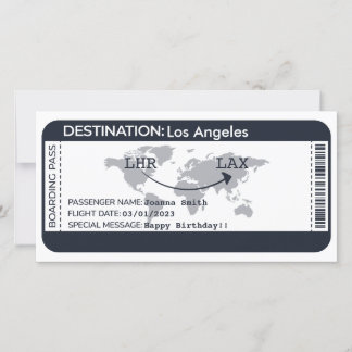 Carte d'embarquement Surprise Destination Billet d