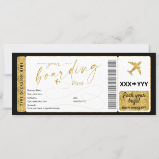 Carte d'embarquement Surprise faux billet d'avion