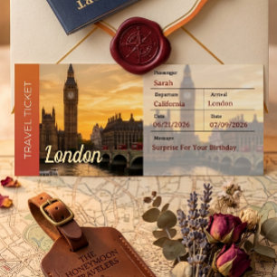 Carte d'embarquement surprise pour un voyage à Lon