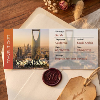 Carte d'embarquement surprise pour un voyage en Ar