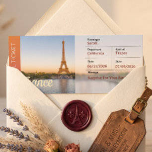 Carte d'embarquement surprise pour un voyage en Fr