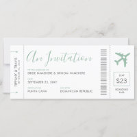 Carte d'embarquement Ticket Destination Soft Green