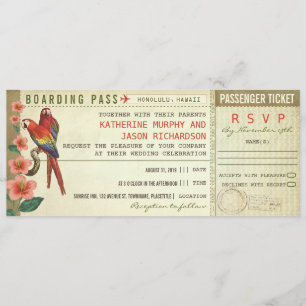 carte d'embarquement tickets mariages avec rsvp