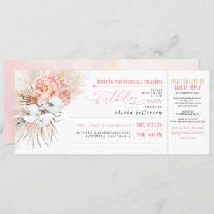 Carte d'embarquement Tropical Floral Billet d'anni