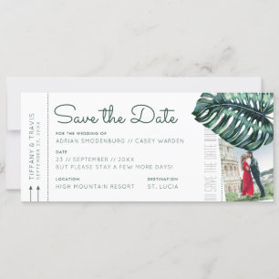 Carte d'embarquement Tropical Leaf Photo Enregistr