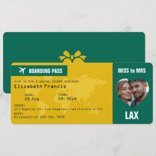 Carte d'embarquement Vert Émeraude et Or pour Ente