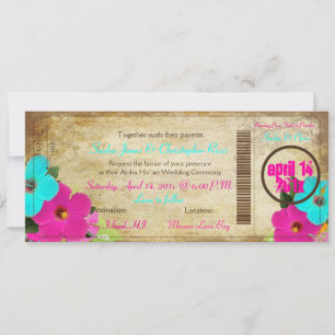 Carte d'embarquement vintage/hibiscus PixDezines