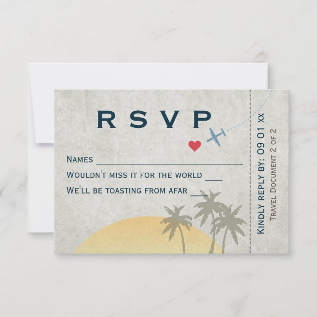 Carte d'embarquement vintage RSVP (Devant)