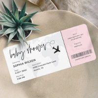 Carte d'embarquement Voyage Baby Girl Baby shower