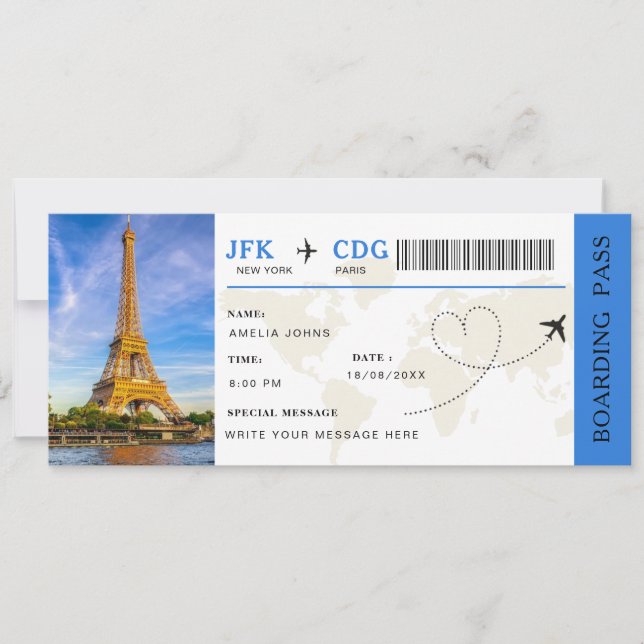 Carte d'embarquement Voyage Surprise Billet de com (Devant)
