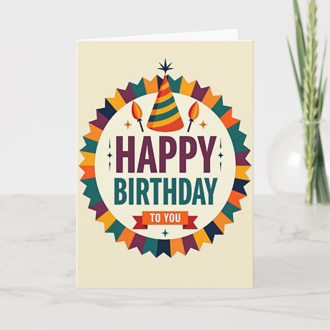 Carte d'emblème d'anniversaire douce (Devant)