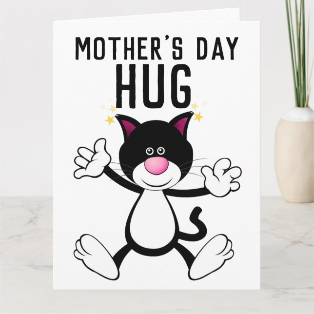 CARTE DÉMESURÉE DE FÊTE DES MÈRES CHAT CALIN (Devant)