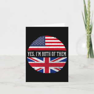 Carte Demi-Américain Demi-Britannique Drapeau Usa Royaum