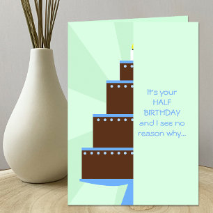 Carte demi-anniversaire — Gâteau demi-anniversaire