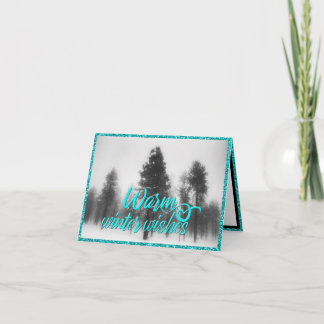 Carte demi-pliée des souhaits d'hiver