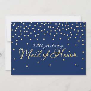 Carte DEMOISELLE D'HONNEUR à points de confettis e