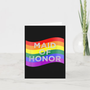 Carte Demoiselle d'honneur Drapeau arc-en-ciel de la fie