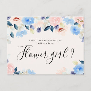 carte demoiselle d'honneur fleurs pastel 'seras-tu