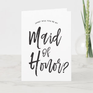 Carte Demoiselle d'honneur Style de script Mariage pers
