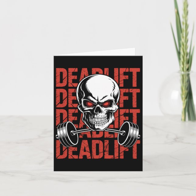 Carte Démontage Skull Skeleton Exercice Powerlifting Gym (Devant)