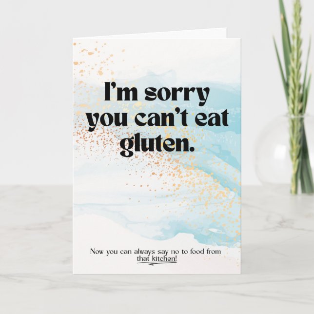 Carte d'empathie sans gluten pour la maladie coeli (Devant)